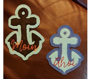 Stickserie ITH - Anker AHOI & MOIN - zum WENDEN plus ANHÄNGER, Appli & STECKER